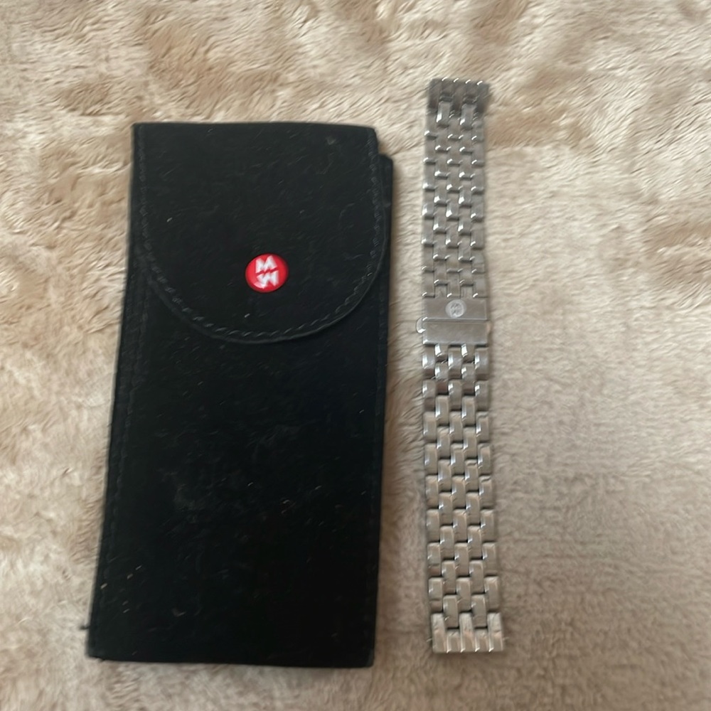 Michele Silver Women's Watch with Black Case